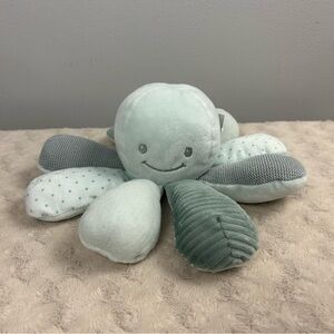 Nattou Octopus Plush Stuffed Animal Rattle Mint Green Activity Soft Toy Crinkle